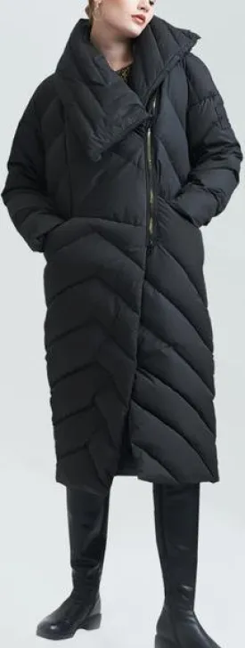 Asymmetric Thick Puffer Down Coat