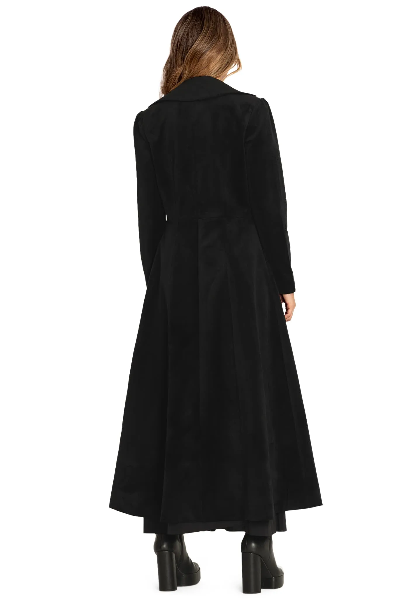 Black Cursed Bats Velvet Trench Coat