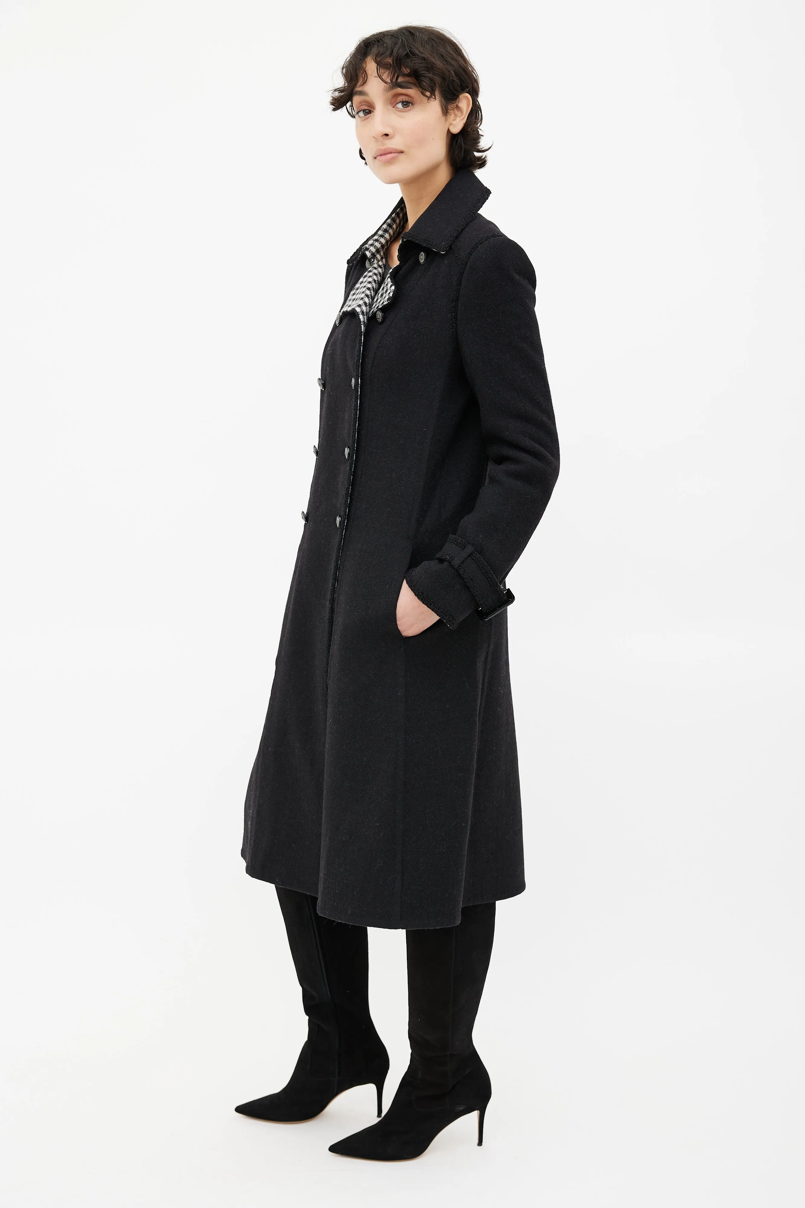 Black Wool Trench Coat