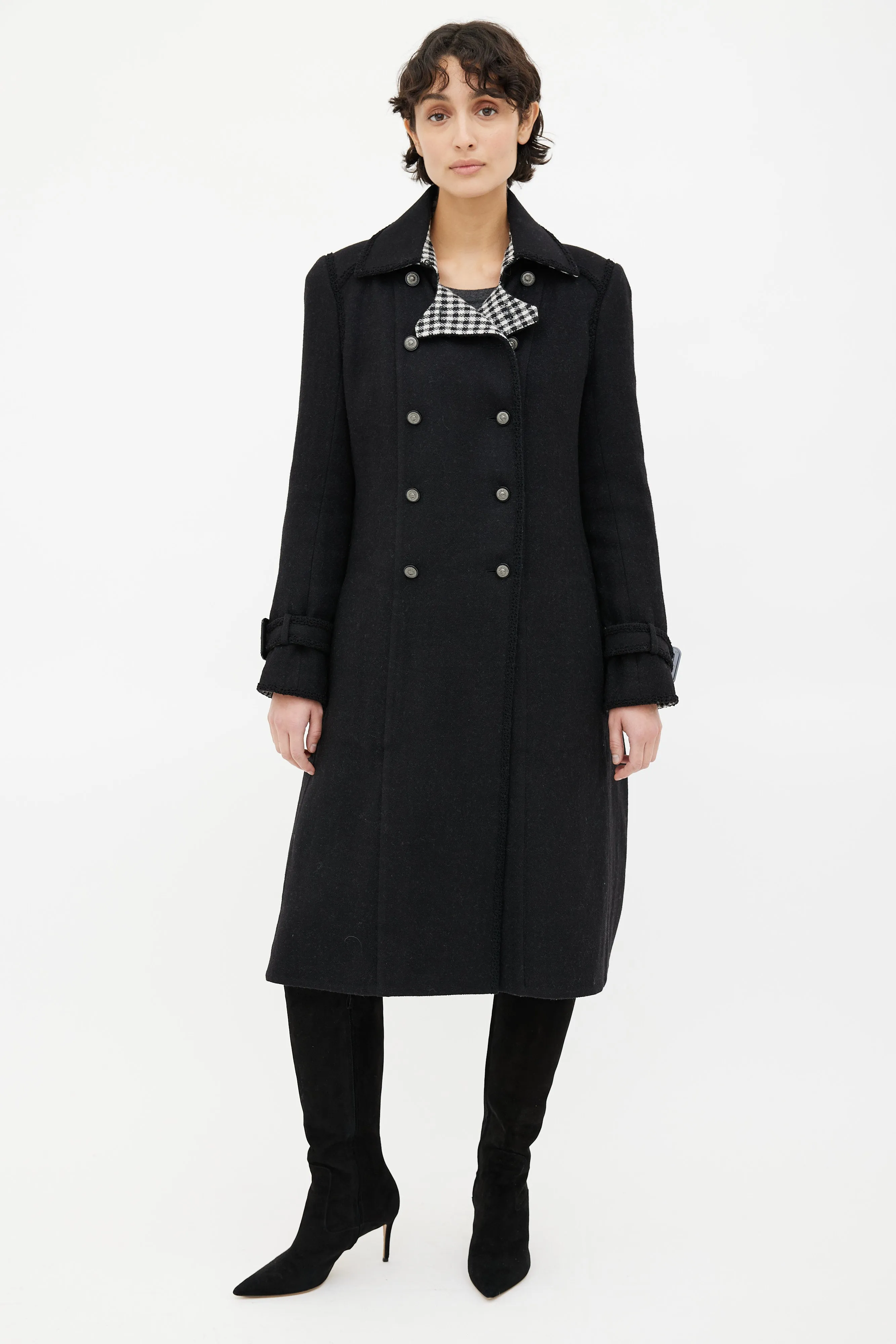 Black Wool Trench Coat