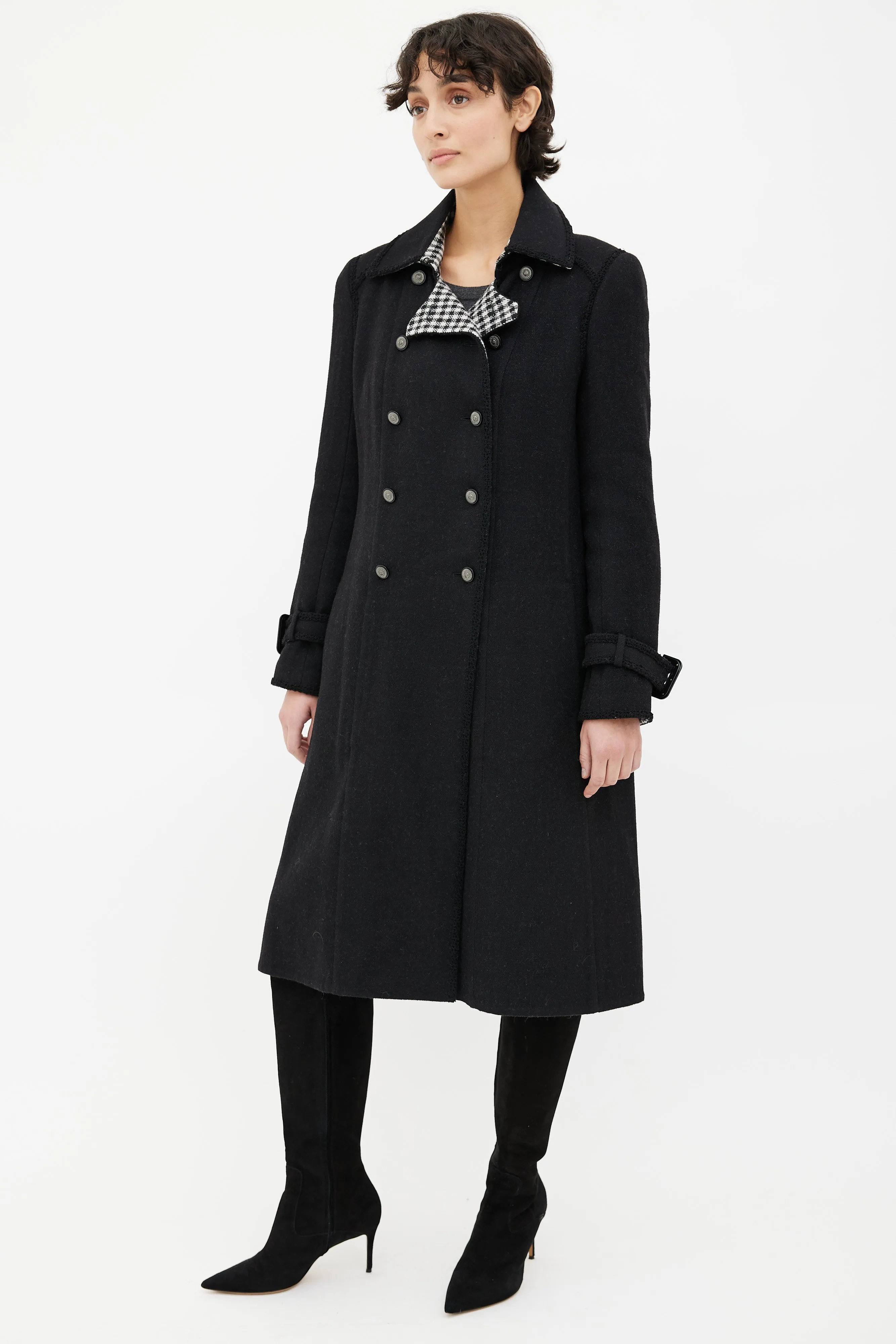 Black Wool Trench Coat