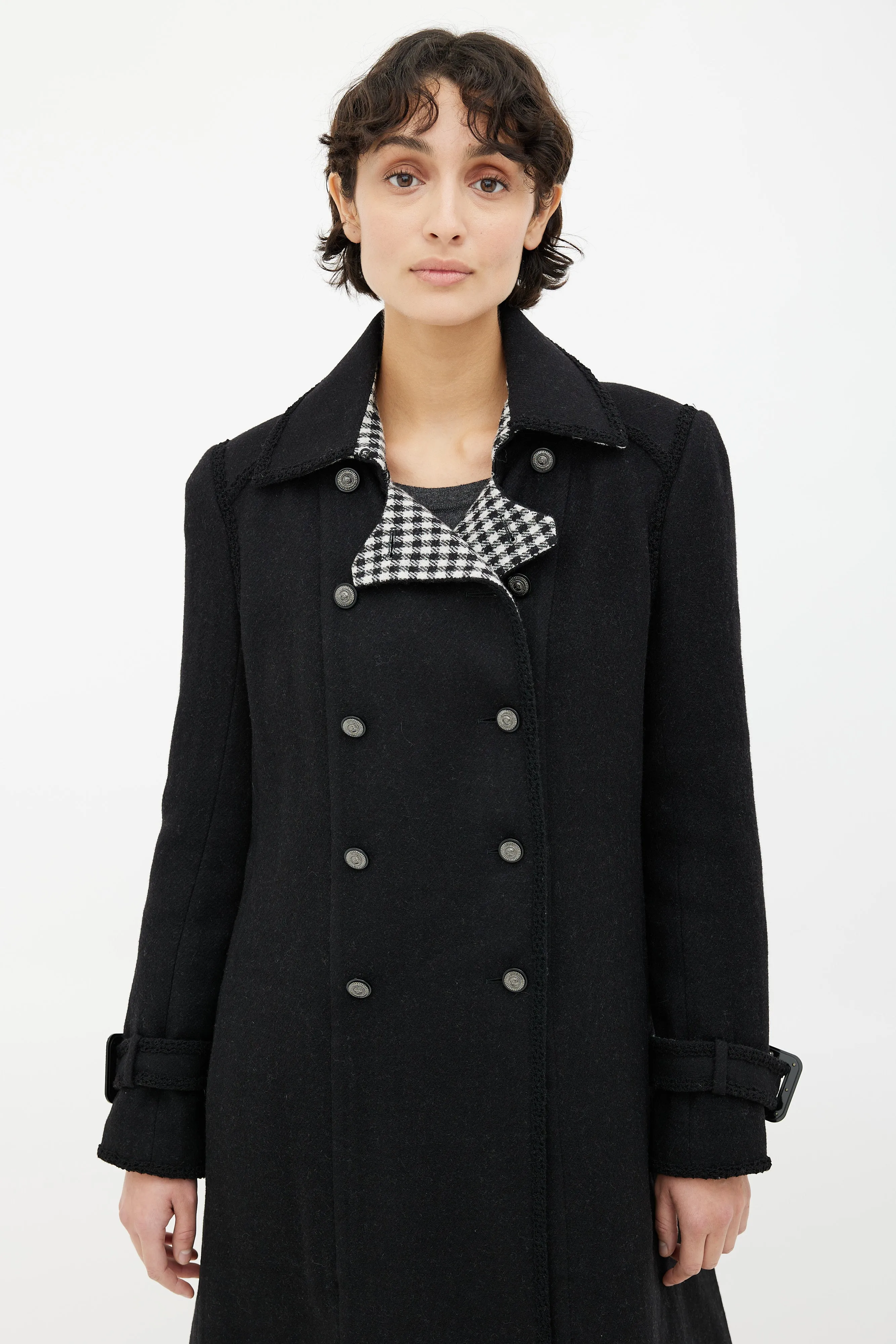 Black Wool Trench Coat