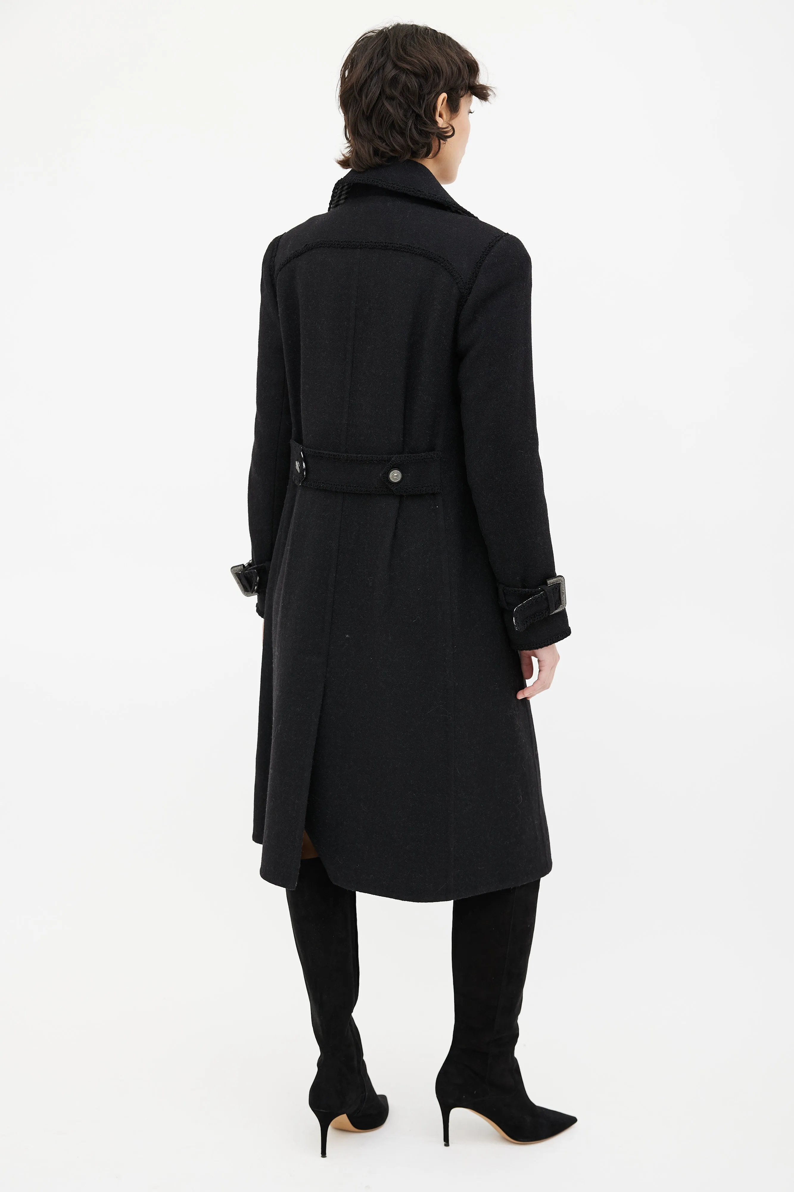 Black Wool Trench Coat