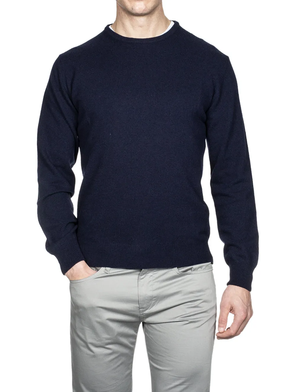 Cashmere & Merino Wool Crew Neck Navy