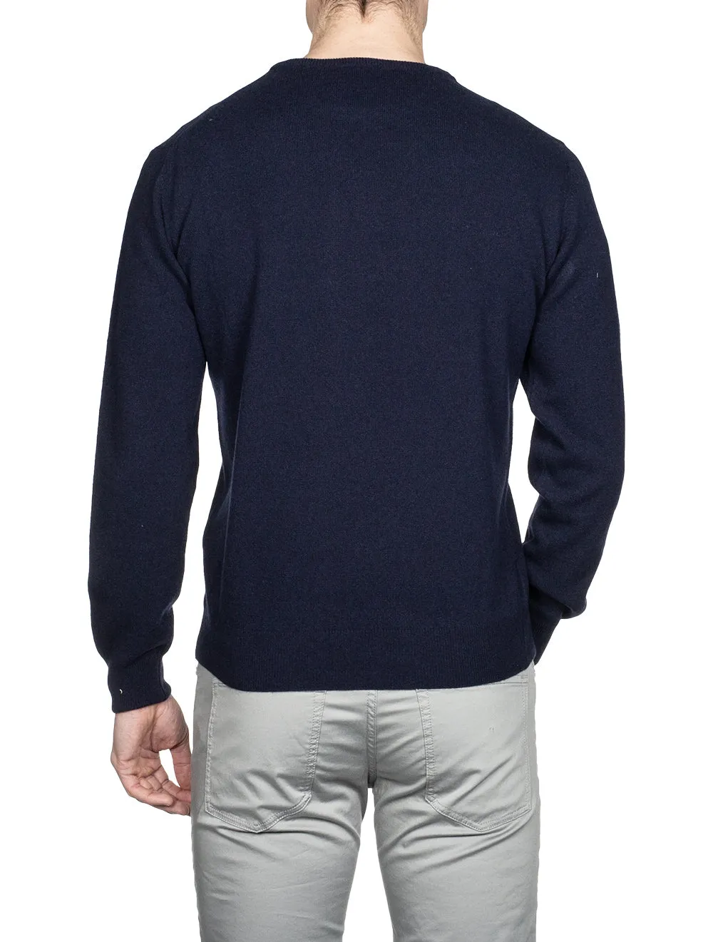 Cashmere & Merino Wool Crew Neck Navy