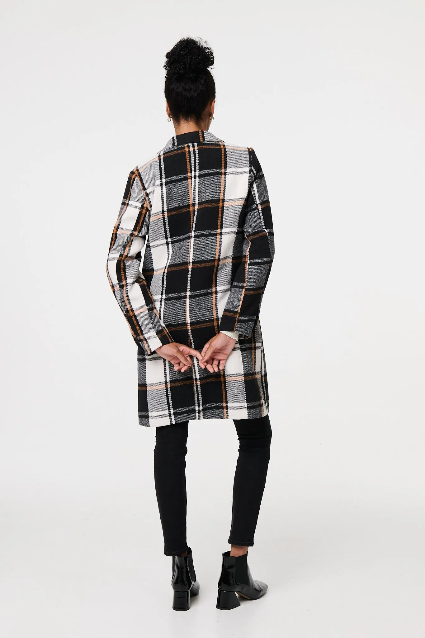 Checked Double Breasted Trench Coat