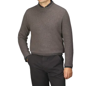 Corteccia Brown Cashmere Crewneck Sweater