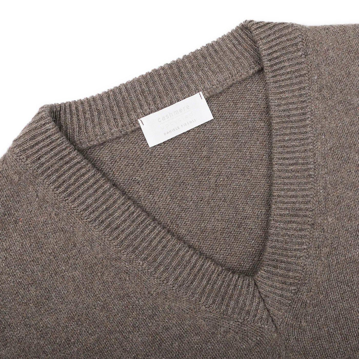 Corteccia Brown Cashmere V-Neck Sweater