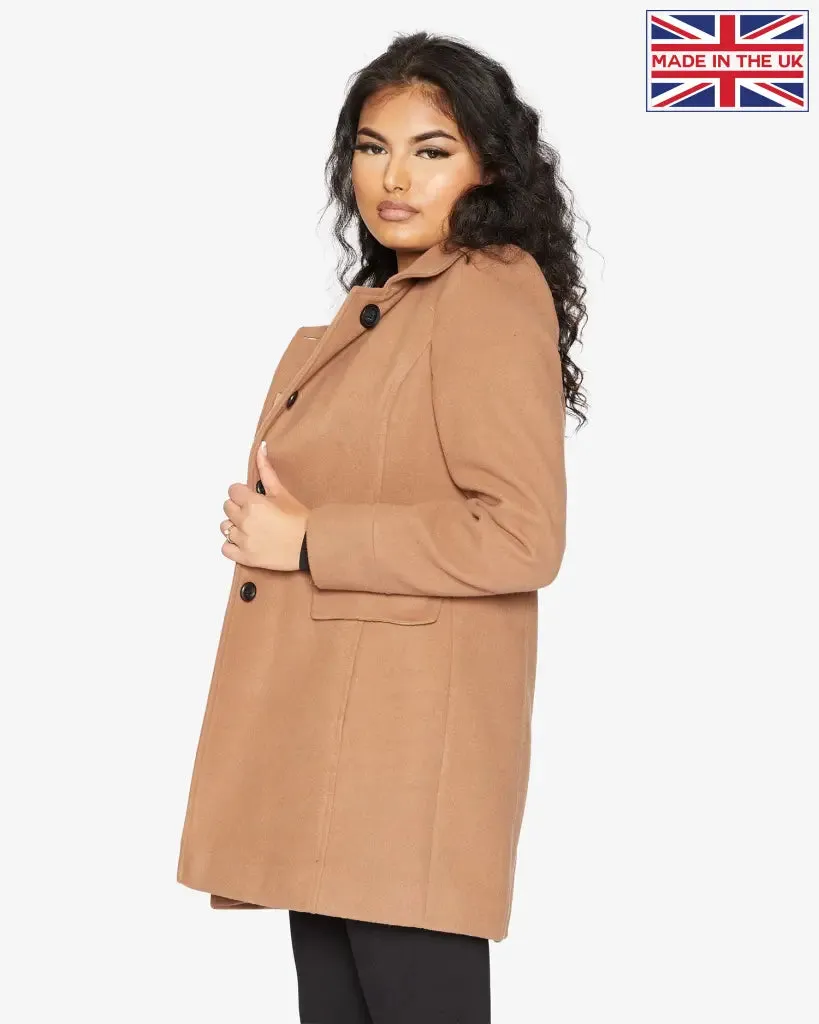 De La Creme Womens Wool Blend Hip Length Covert Coat