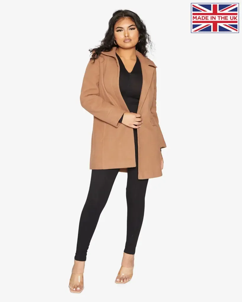 De La Creme Womens Wool Blend Hip Length Covert Coat