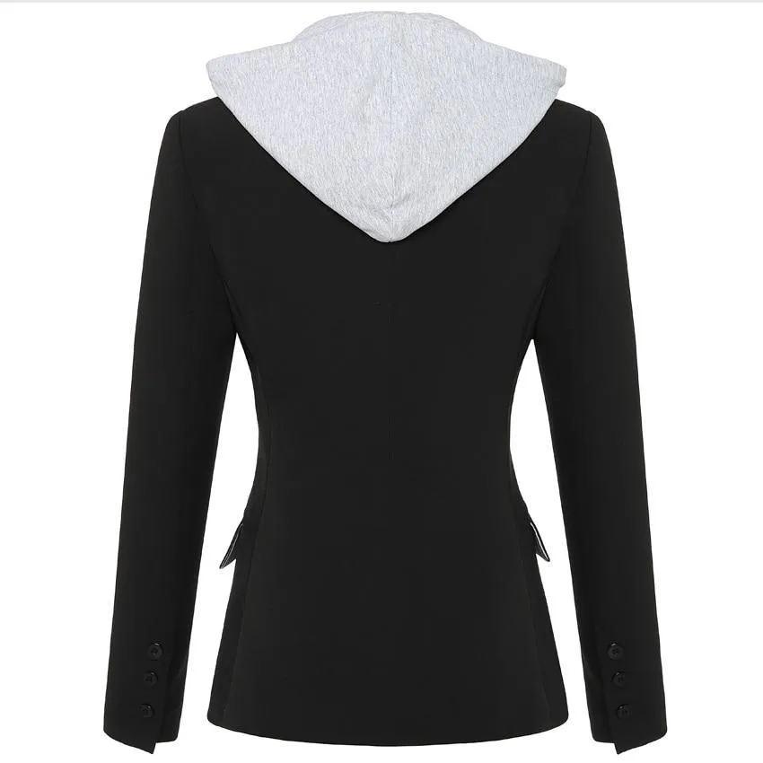 Detachable Hooded Blazer For Women