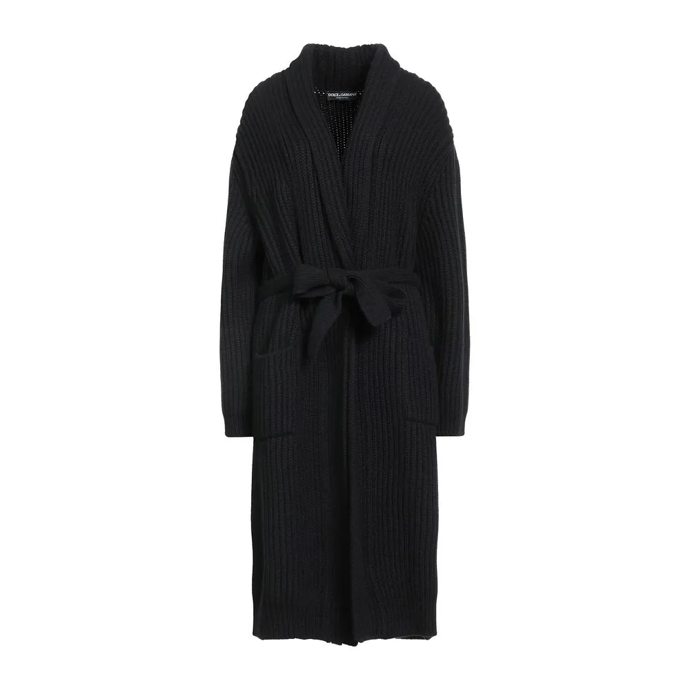 Dolce & Gabbana Black Wool Jackets & Coat