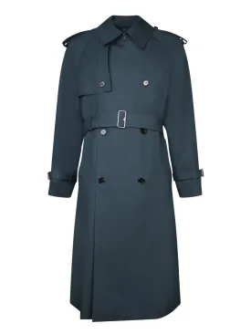 Double-breasted Blue Trench Coat