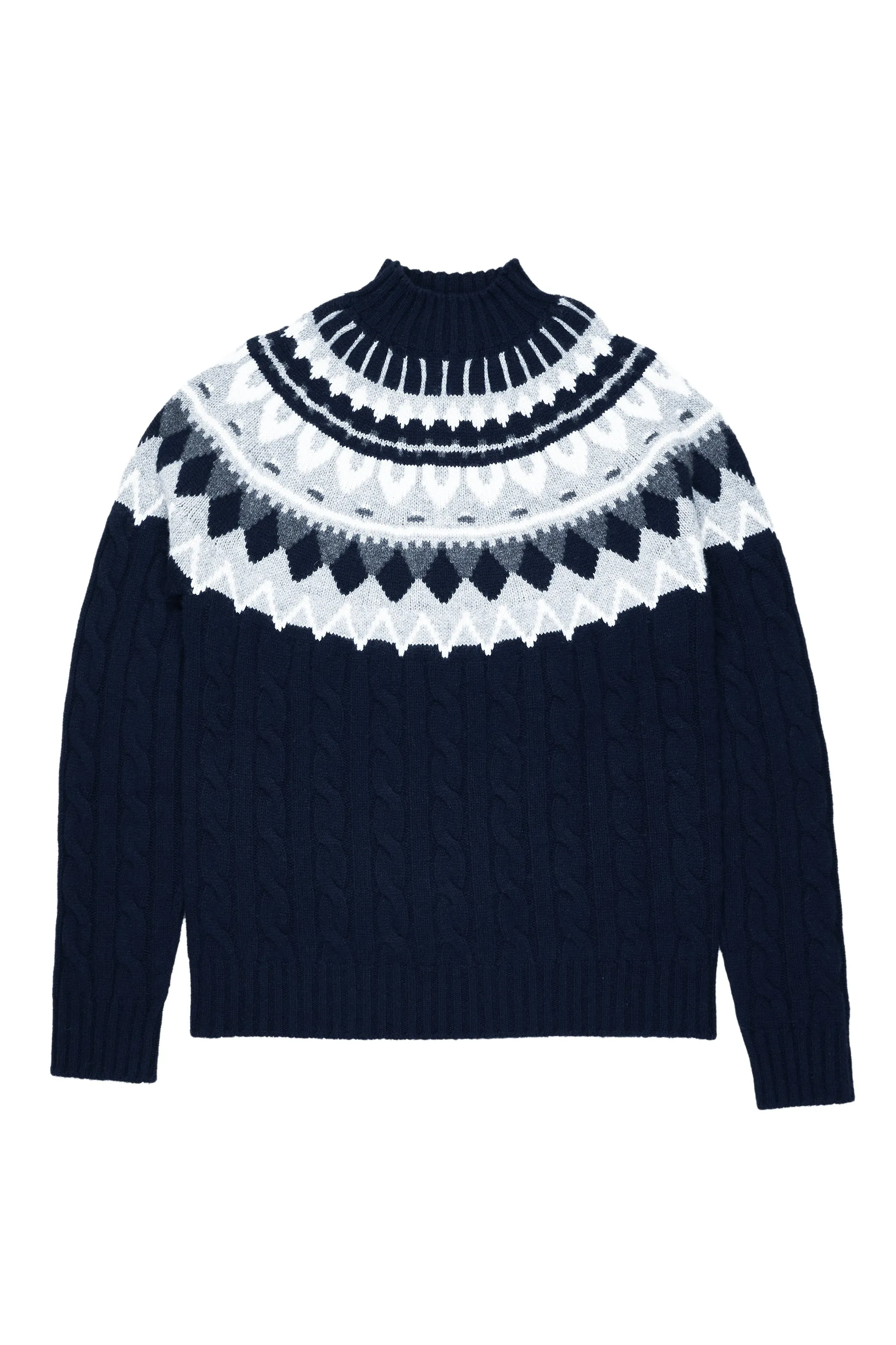 Drumohr Navy Parachute Cashmere Crewneck Sweater