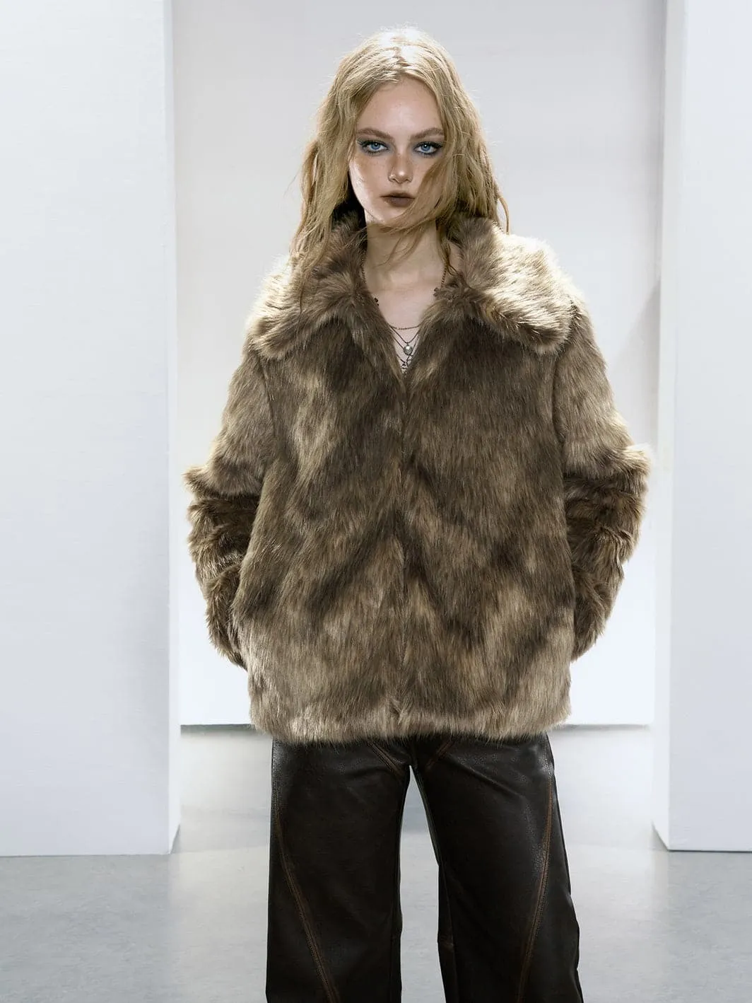 Eco-Chic Fur Short Coat