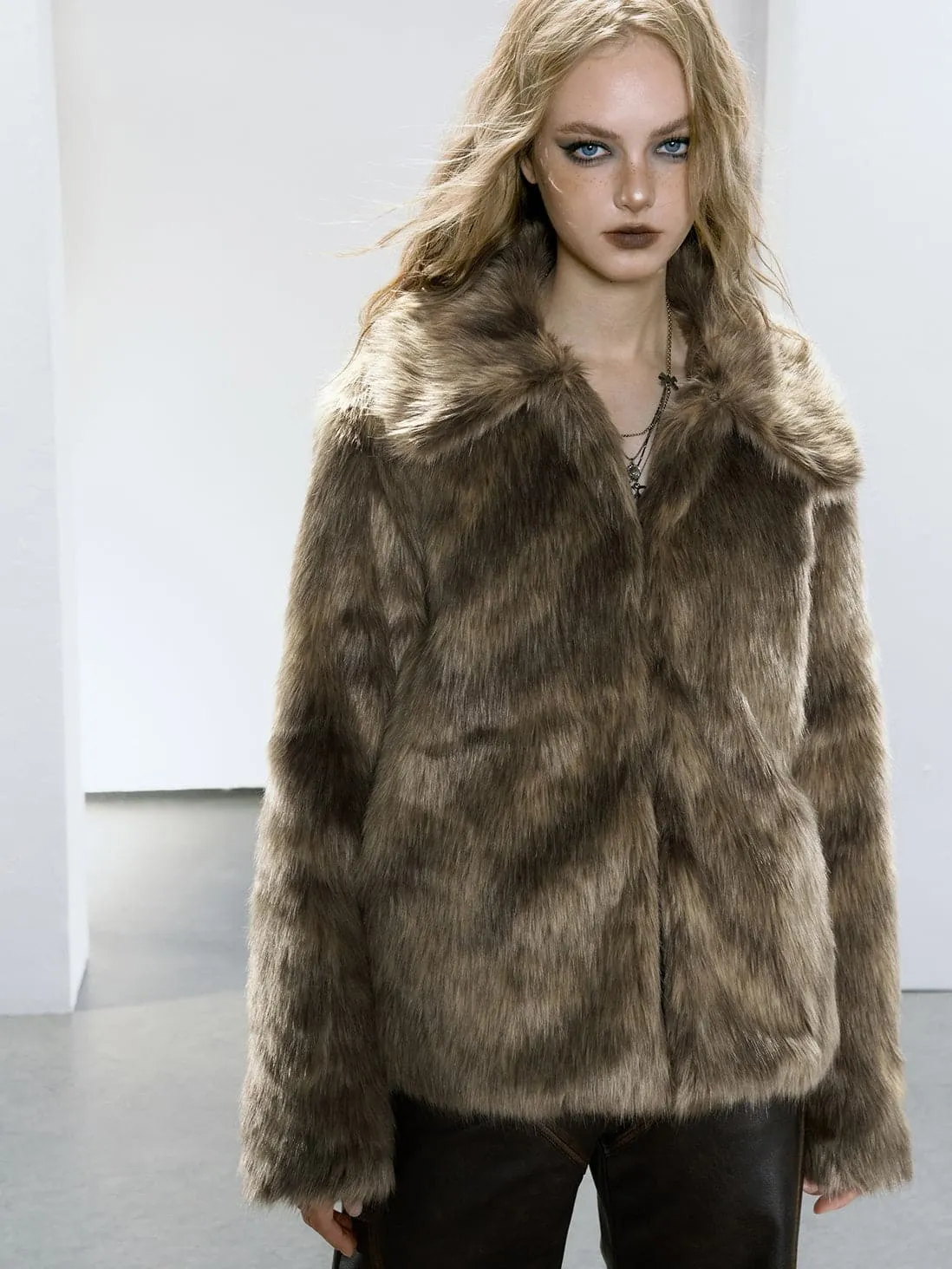 Eco-Chic Fur Short Coat