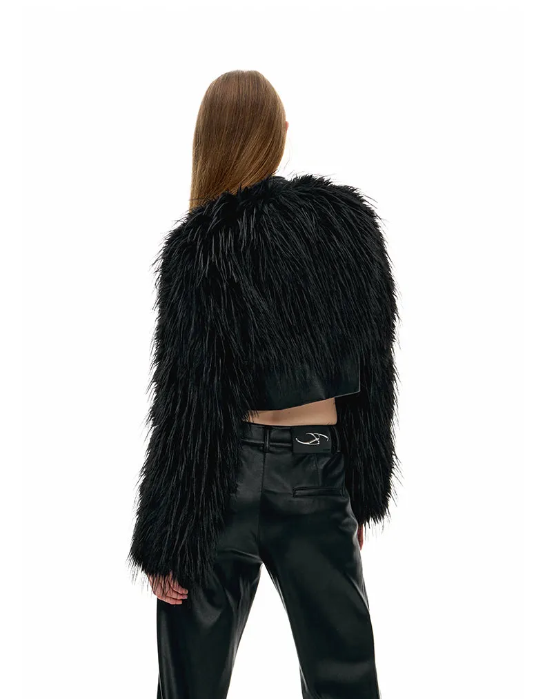 Eco-friendly short fur coat