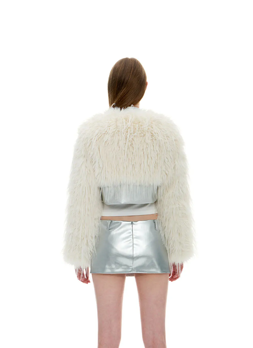 Eco-friendly short fur coat