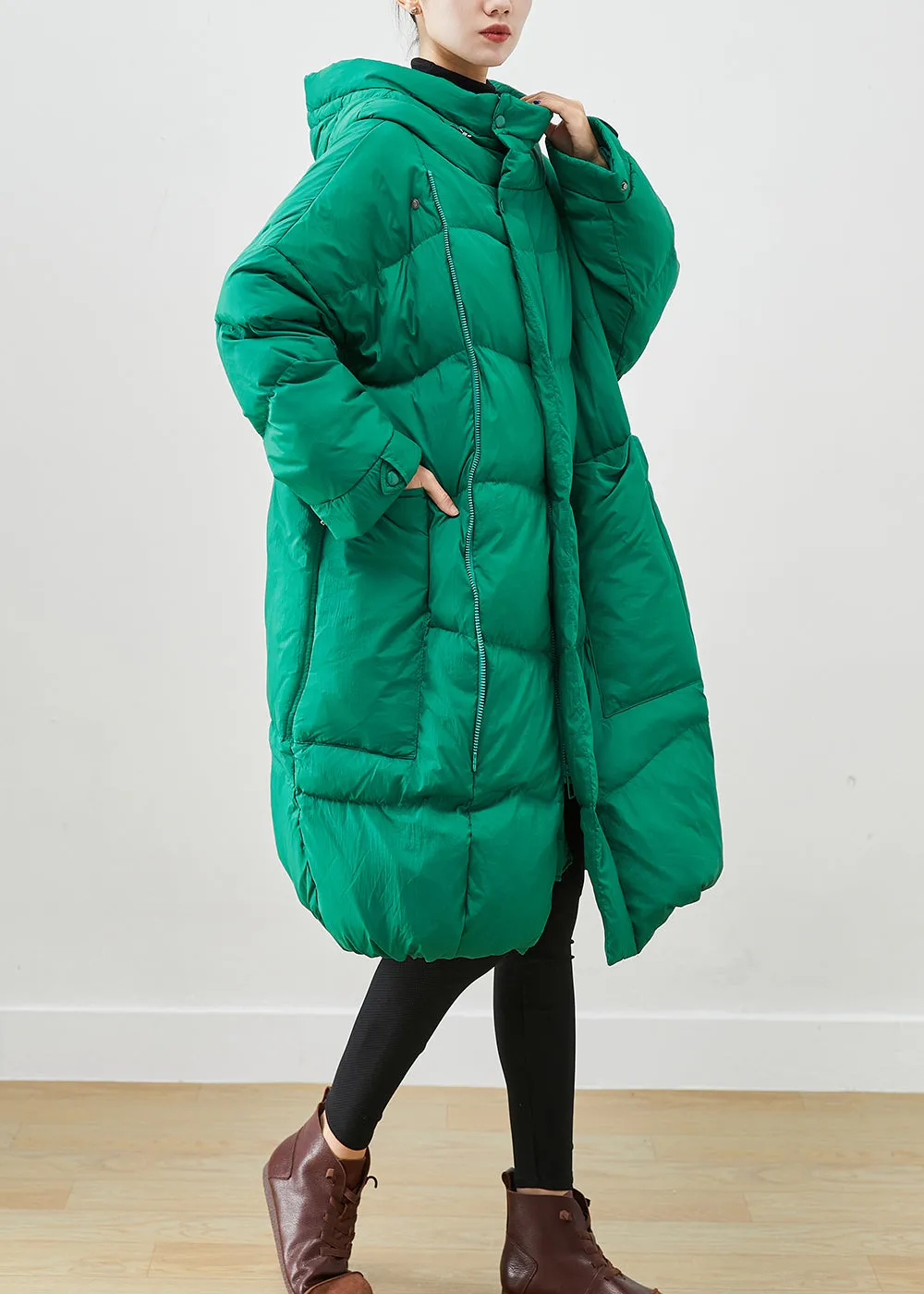 Elegant Green Oversized Thick Duck Down Canada Goose Jacket Winter ML1905