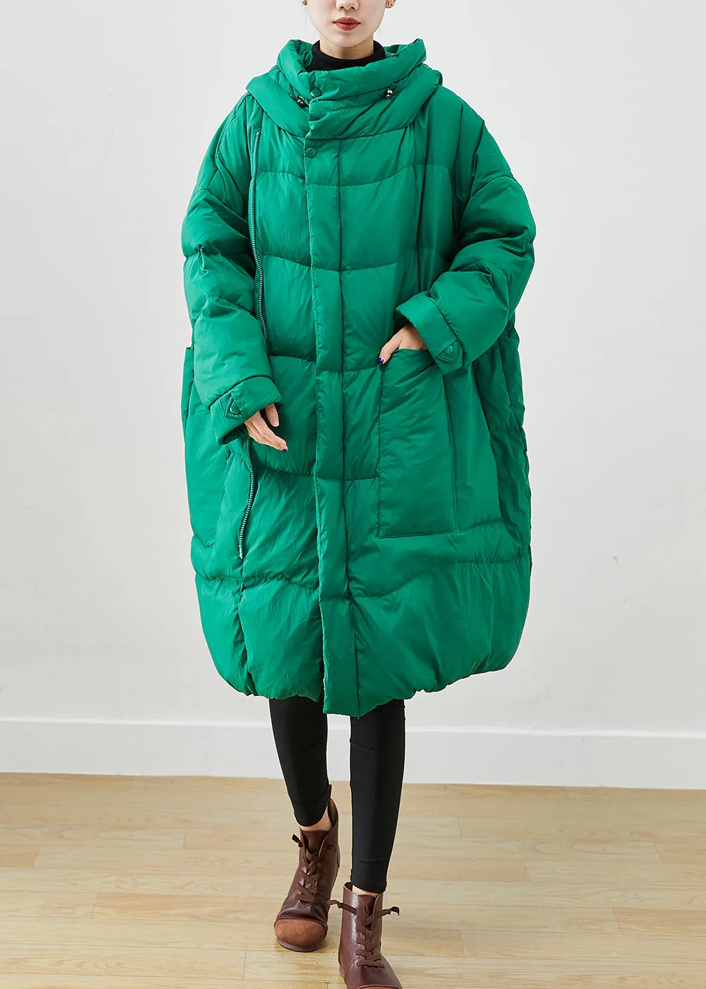 Elegant Green Oversized Thick Duck Down Canada Goose Jacket Winter ML1905