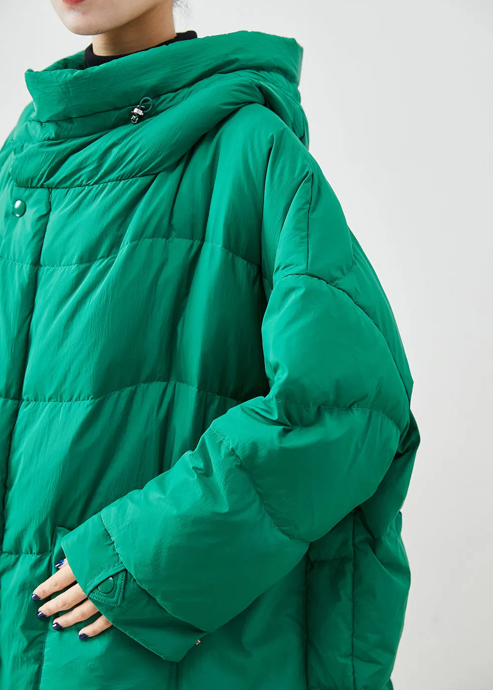 Elegant Green Oversized Thick Duck Down Canada Goose Jacket Winter ML1905