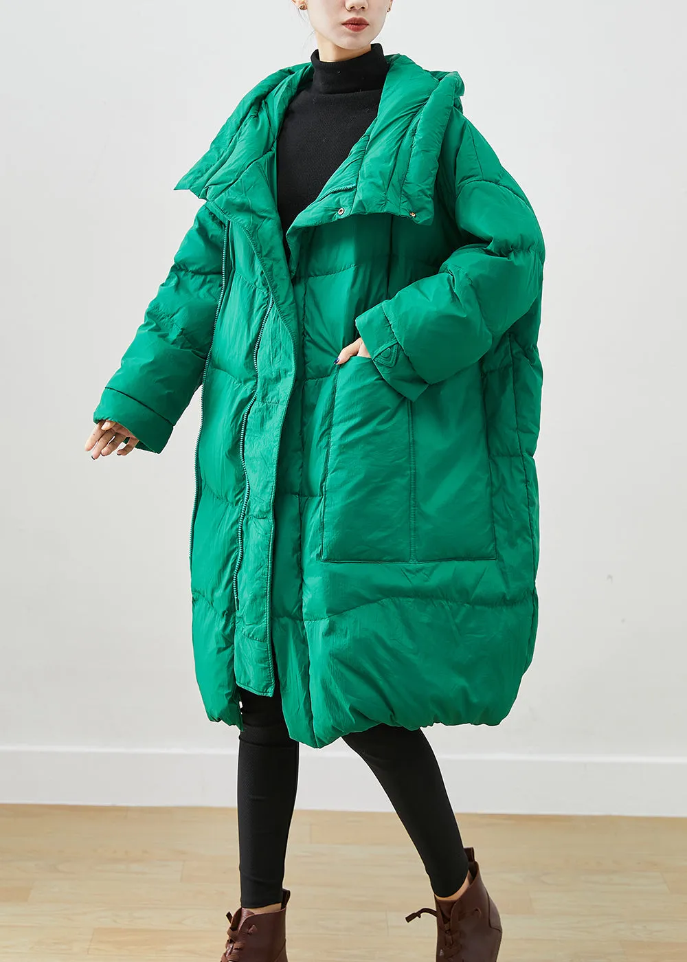 Elegant Green Oversized Thick Duck Down Canada Goose Jacket Winter ML1905