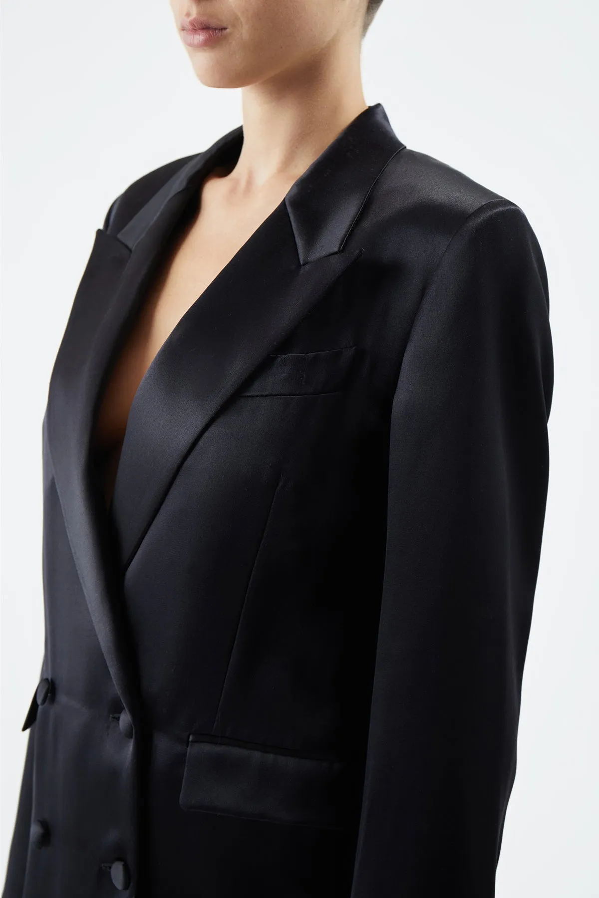 Elmore Blazer in Black Silk