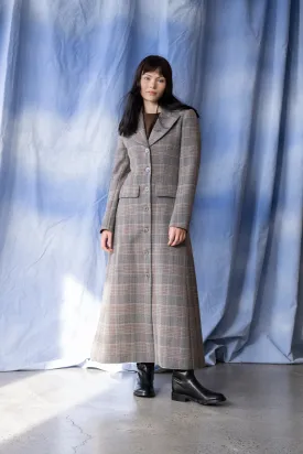 Ferrante Coat - Charcoal & Brick Tartan