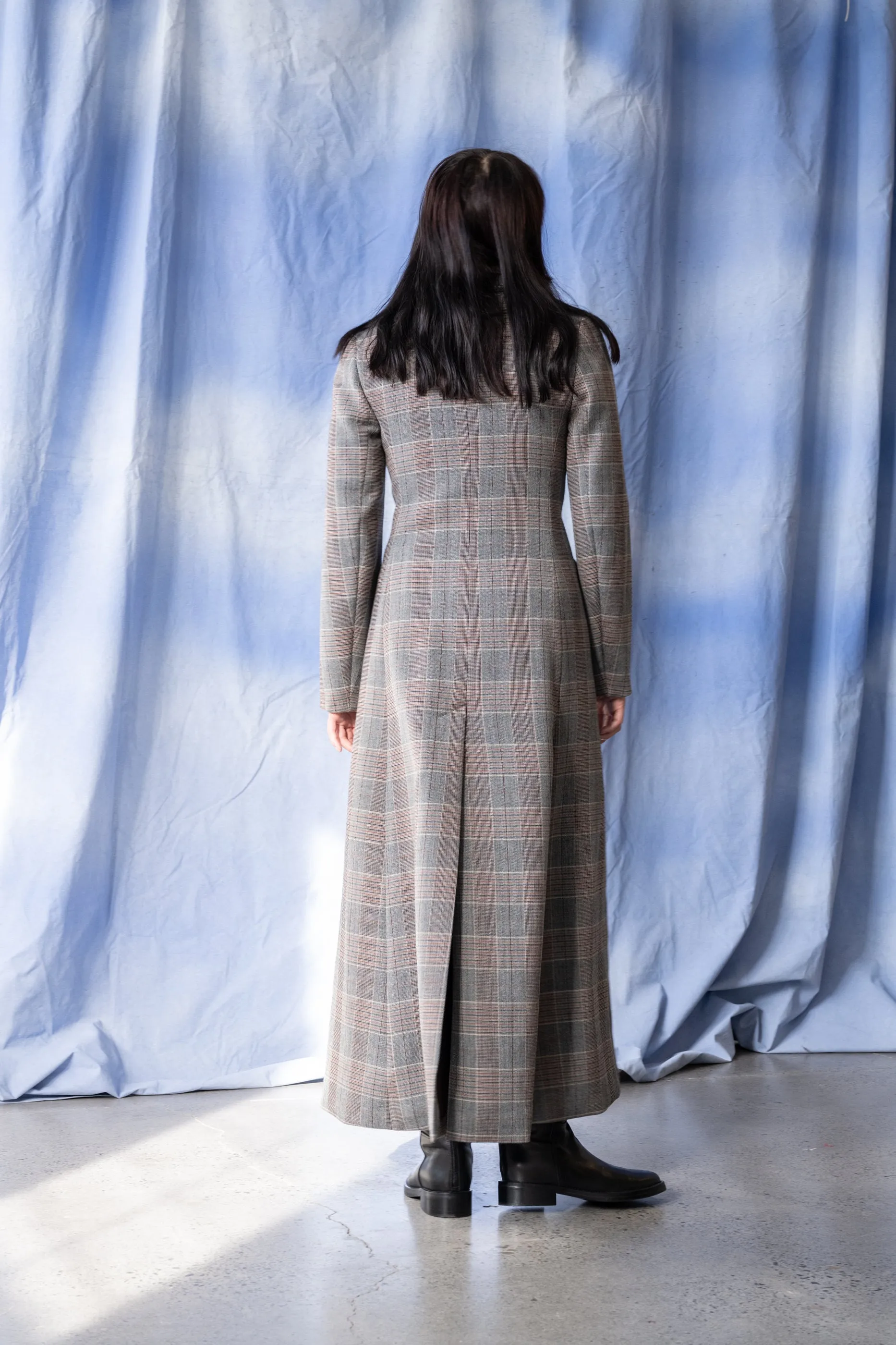 Ferrante Coat - Charcoal & Brick Tartan