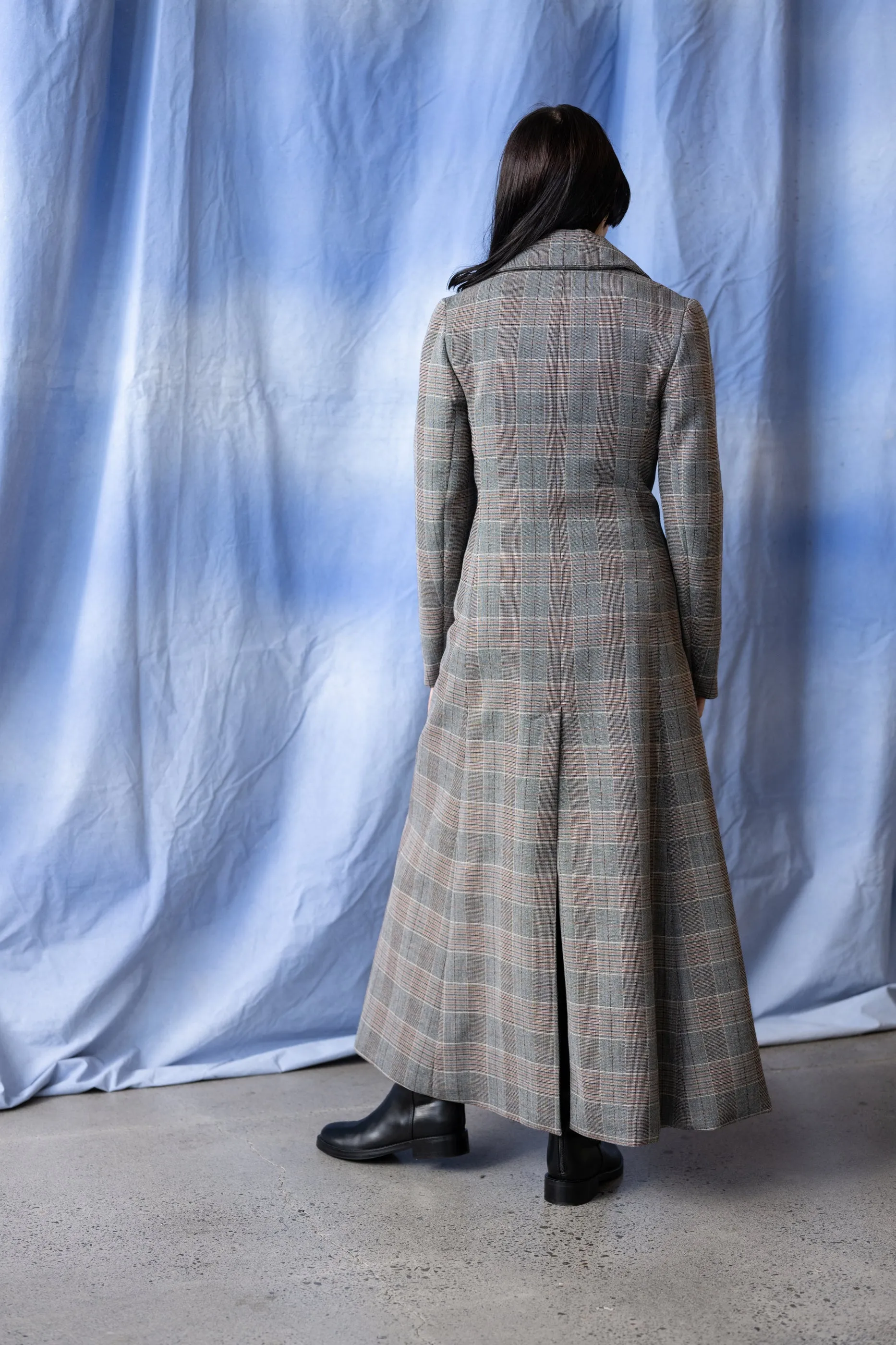 Ferrante Coat - Charcoal & Brick Tartan