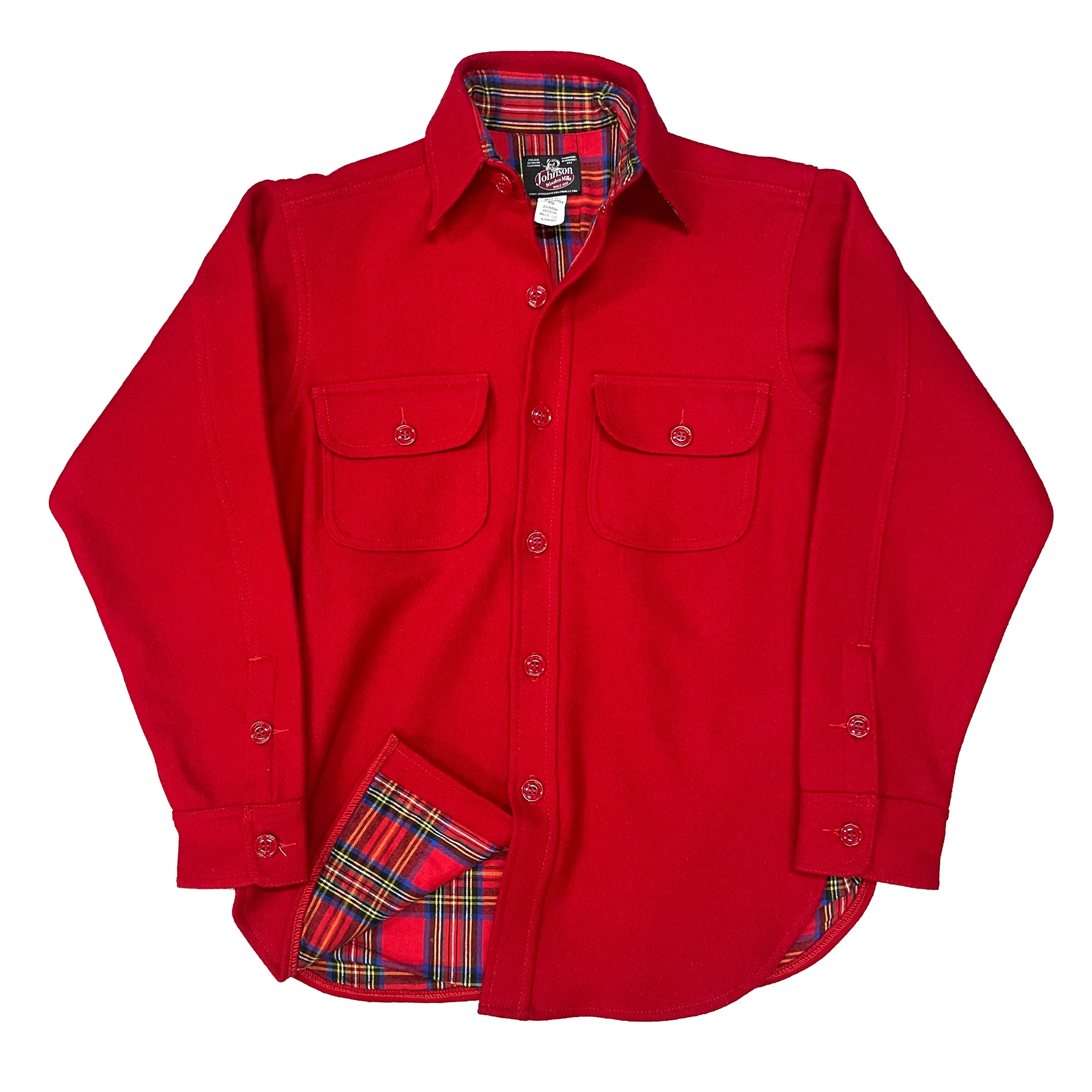 Flannel Lined Wool Button Down Shirt