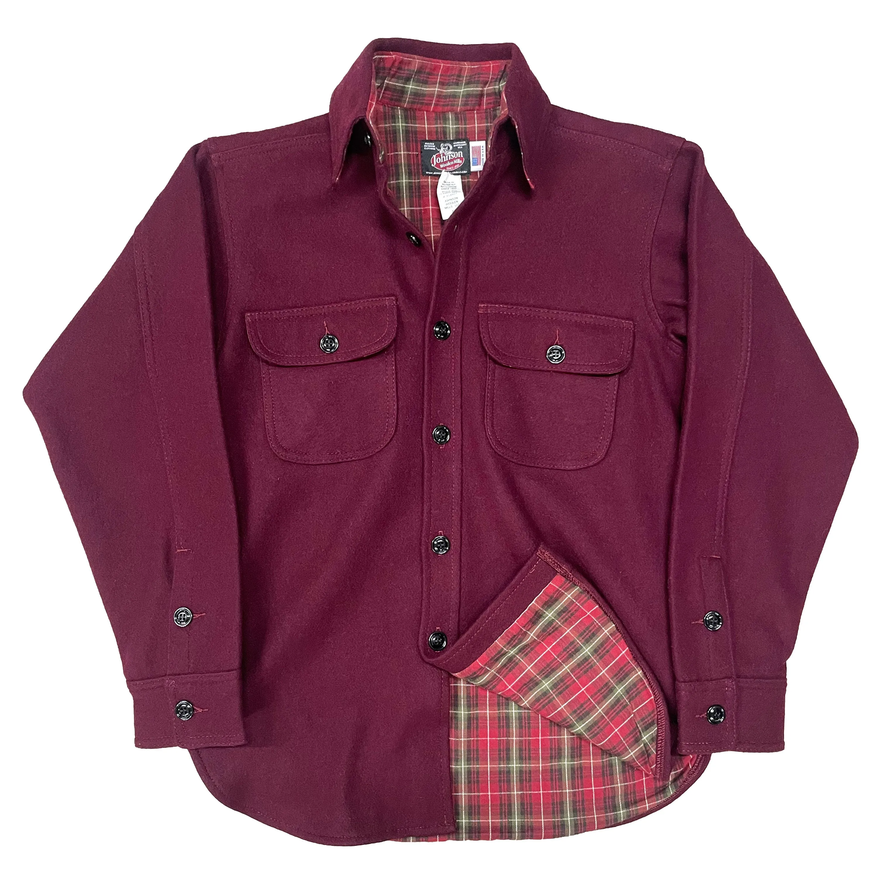 Flannel Lined Wool Button Down Shirt