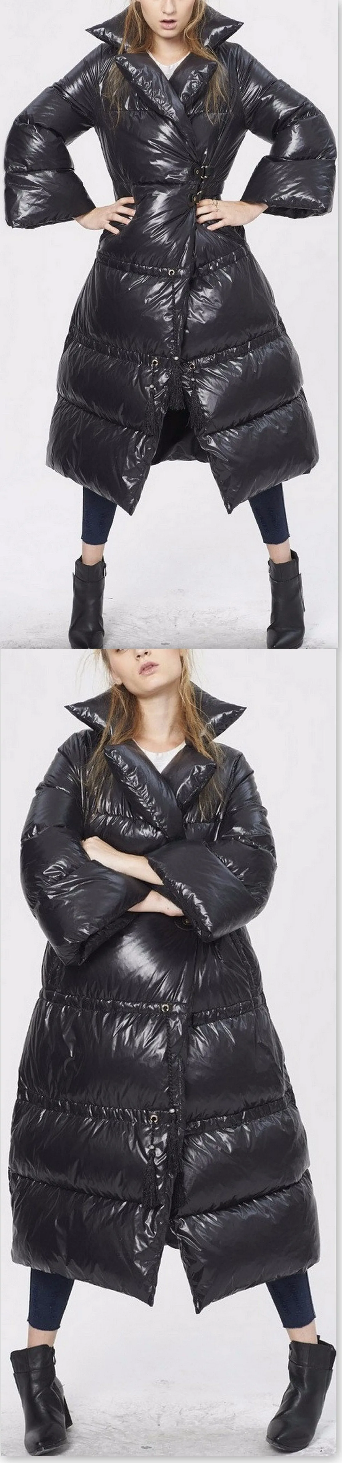 Glossy Thick Puffer Down Coat