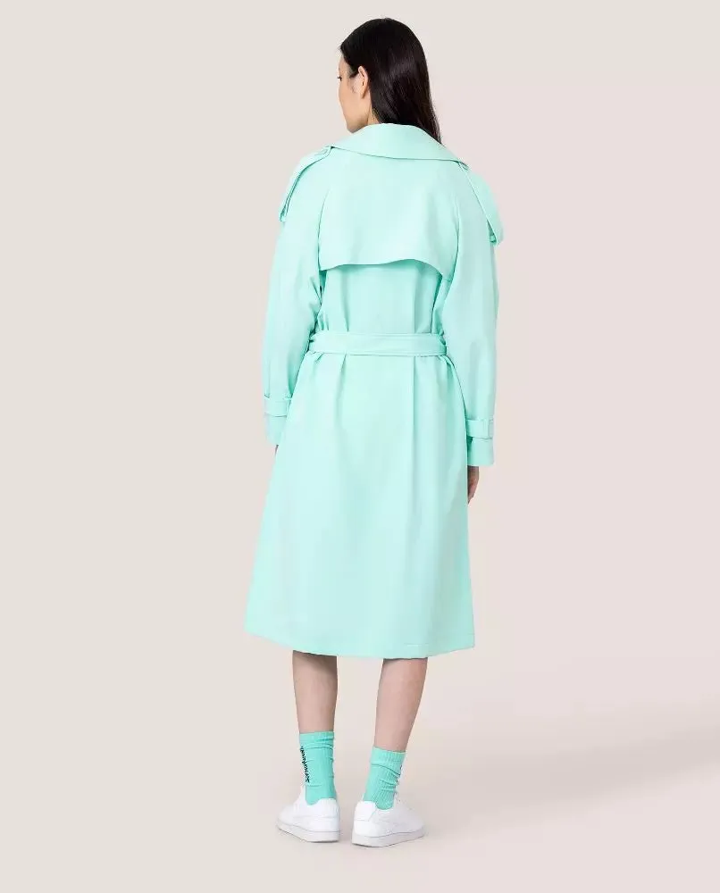 Hinnominate Elegant Light Blue Double-Breasted Trench Coat