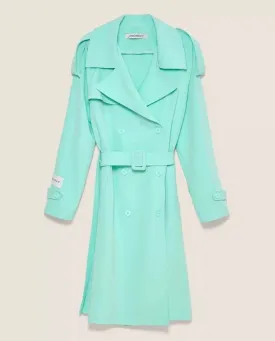 Hinnominate Elegant Light Blue Double-Breasted Trench Coat