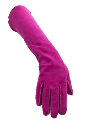 Hot Pink Suede Vintage Ladies Gloves