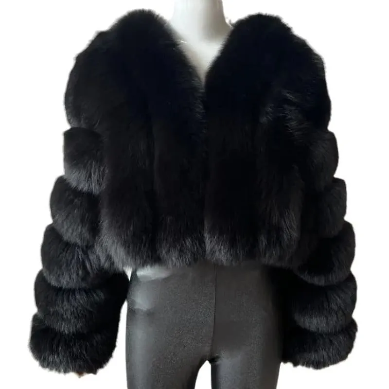 Imitation Fox Fur Short Coat for Stylish Ladies