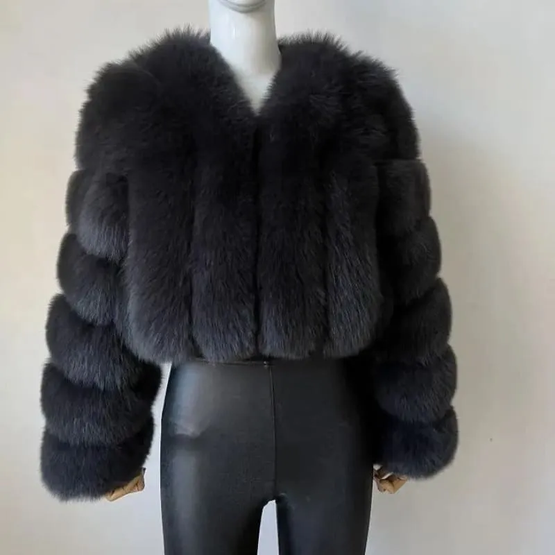 Imitation Fox Fur Short Coat for Stylish Ladies