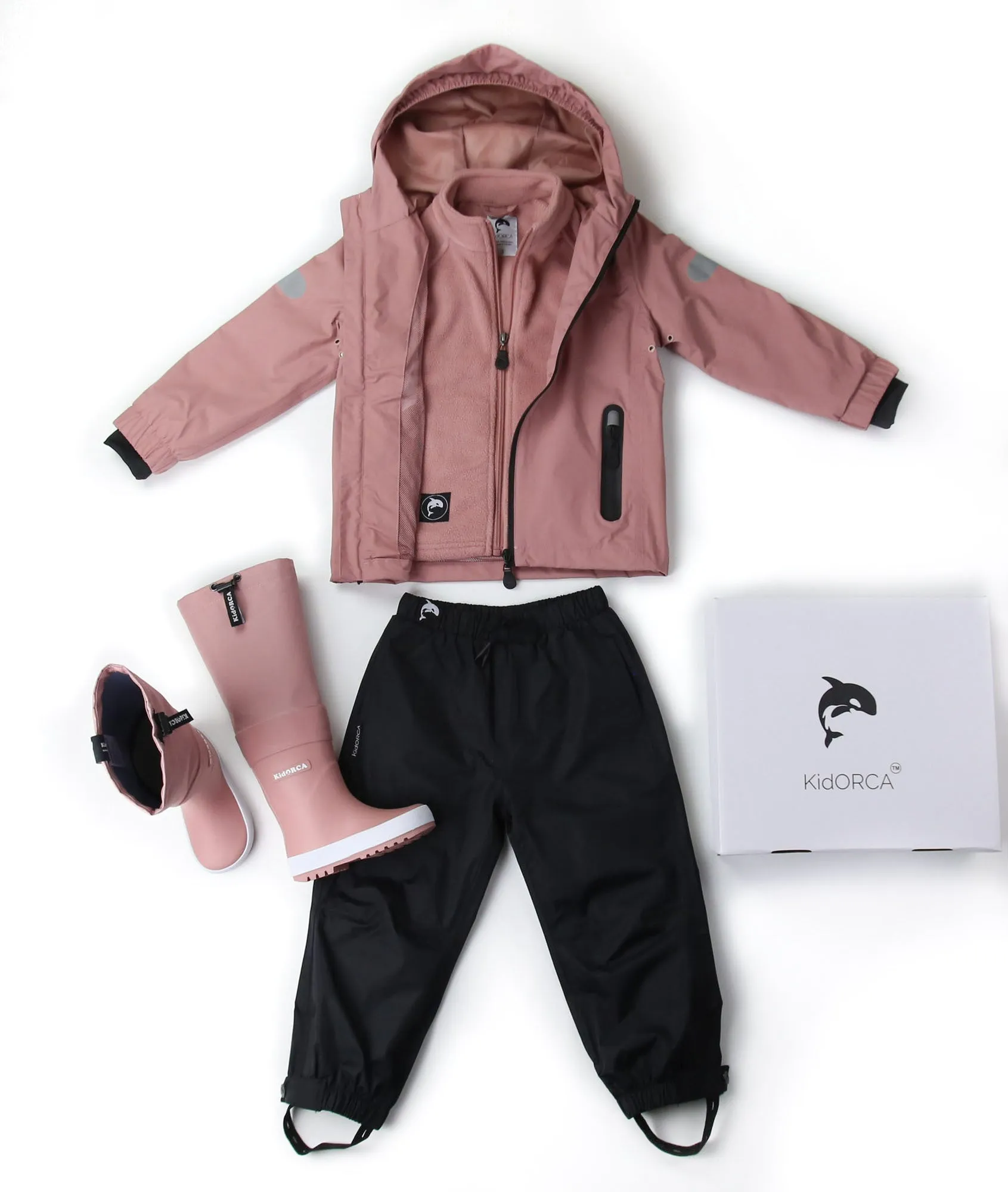 KidORCA Kids Mid Layer Fleece Jacket _ Ash Rose