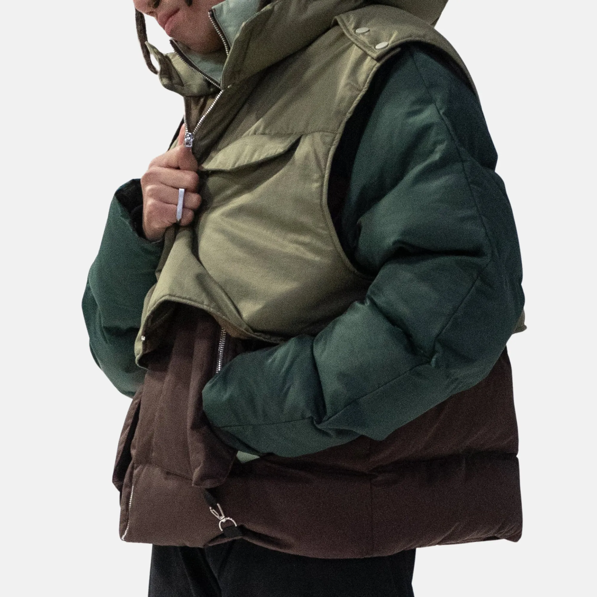 Lifted Anchors Daphne Layered Utility Forest Puffer Coat