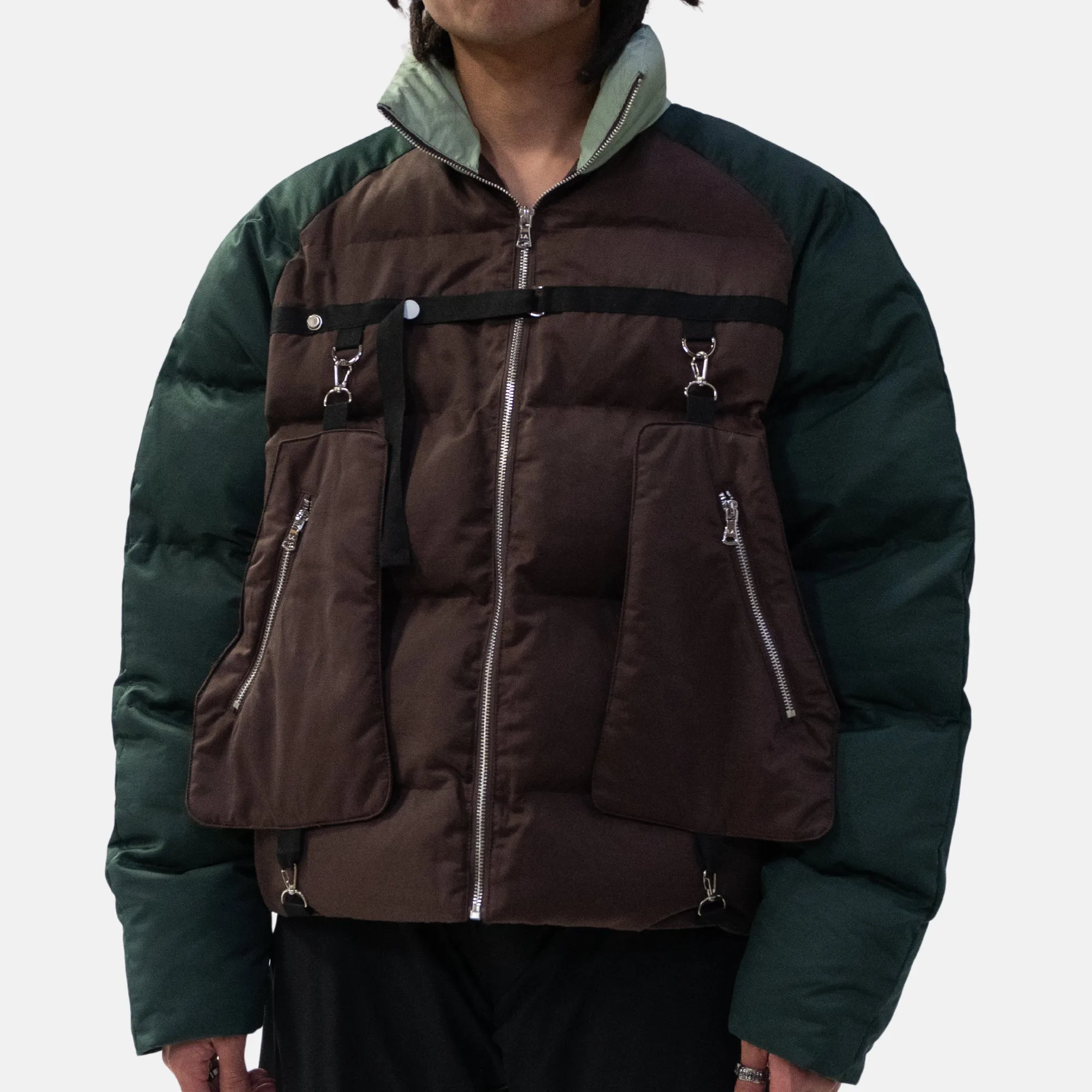 Lifted Anchors Daphne Layered Utility Forest Puffer Coat