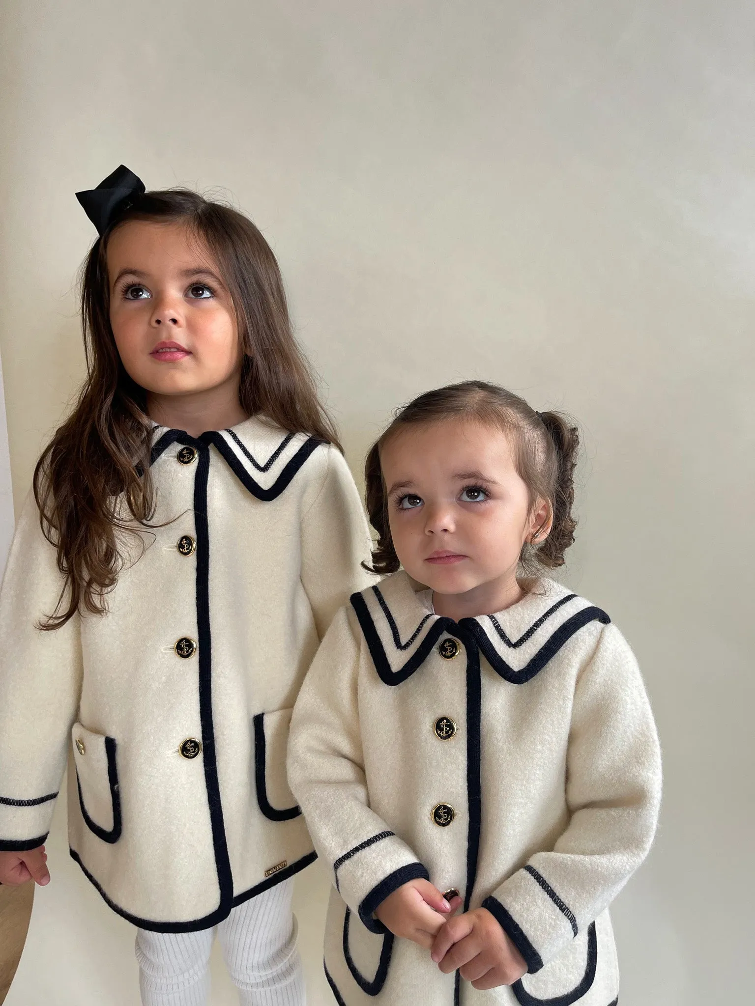 Marae Ivory Merino Wool Sailor Coat