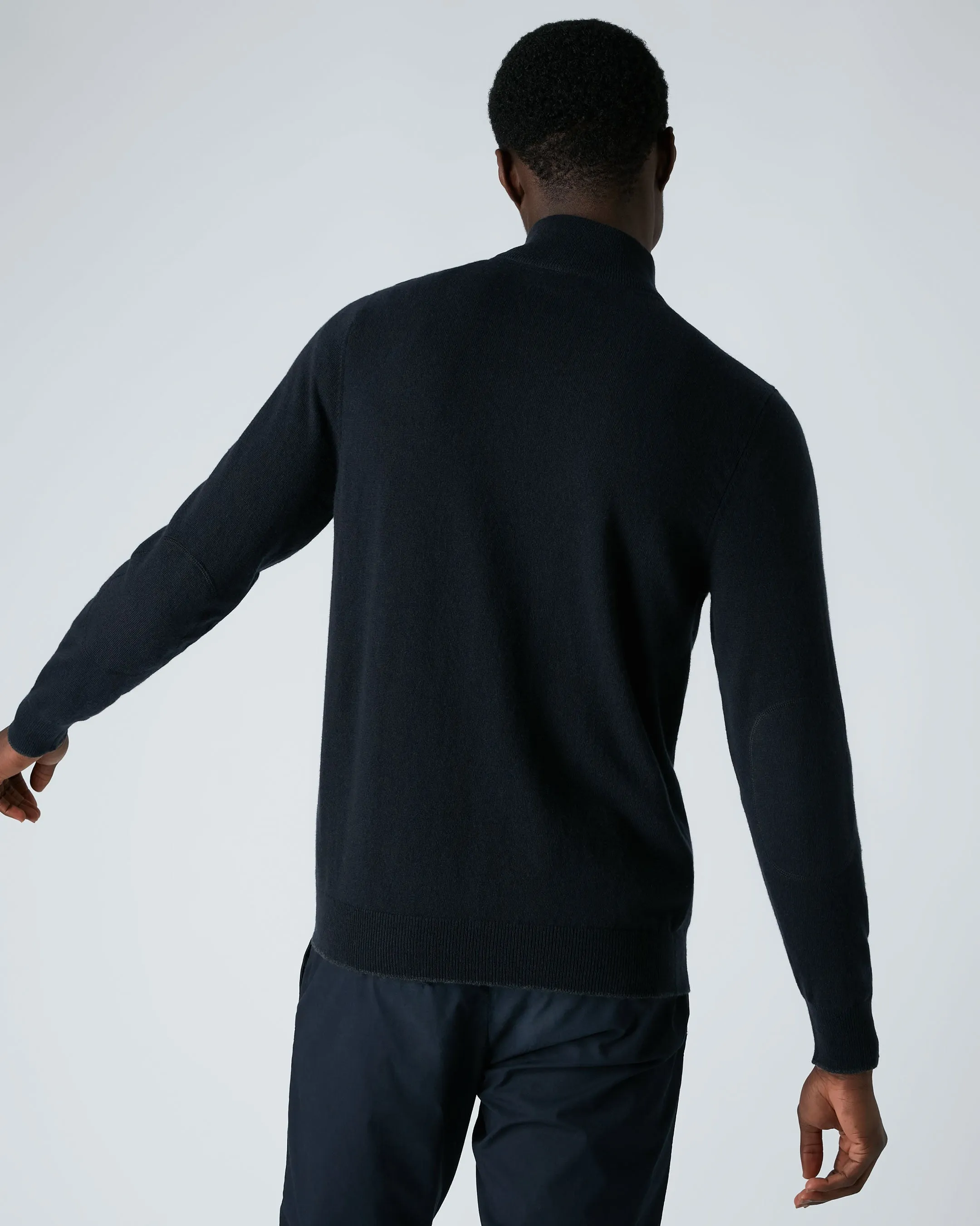 Men's Carnaby Half Zip Cashmere Sweater Navy Blue