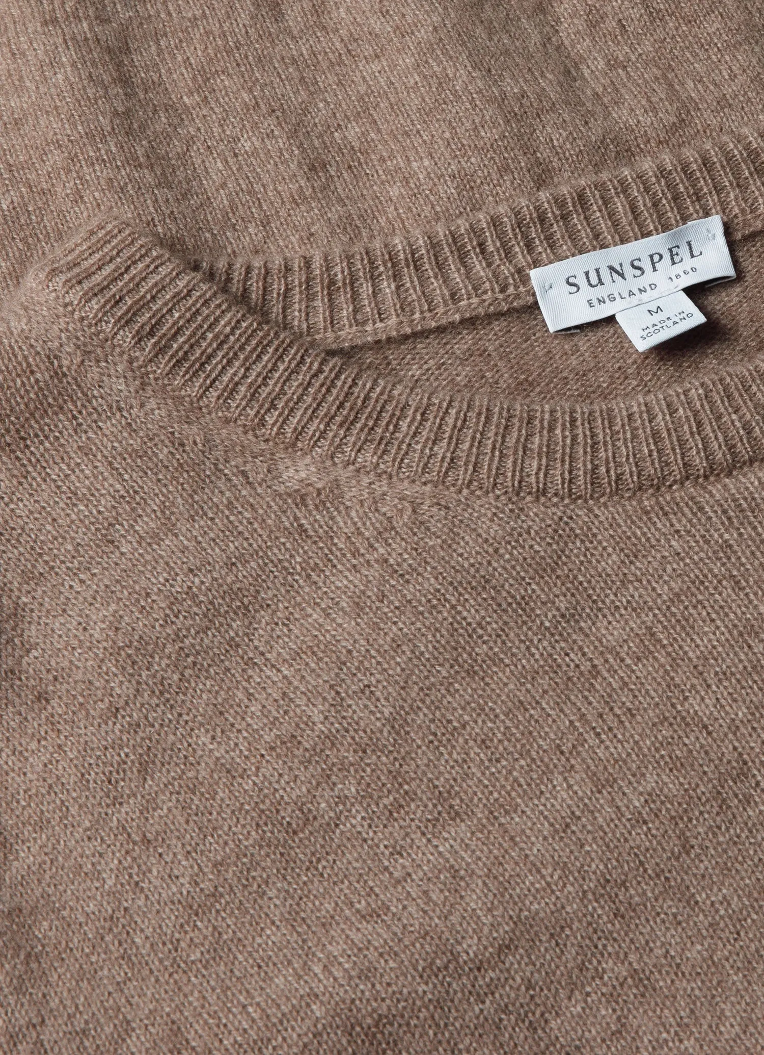 Men's Scottish Cashmere Jumper in Natural Brown