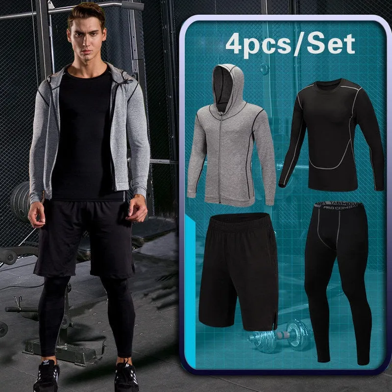 Men's Sports Suit Compression Tracksuit Fitness Gym Clothes For Jogging Sets Running Sportwear Training Exercise Workout Tights