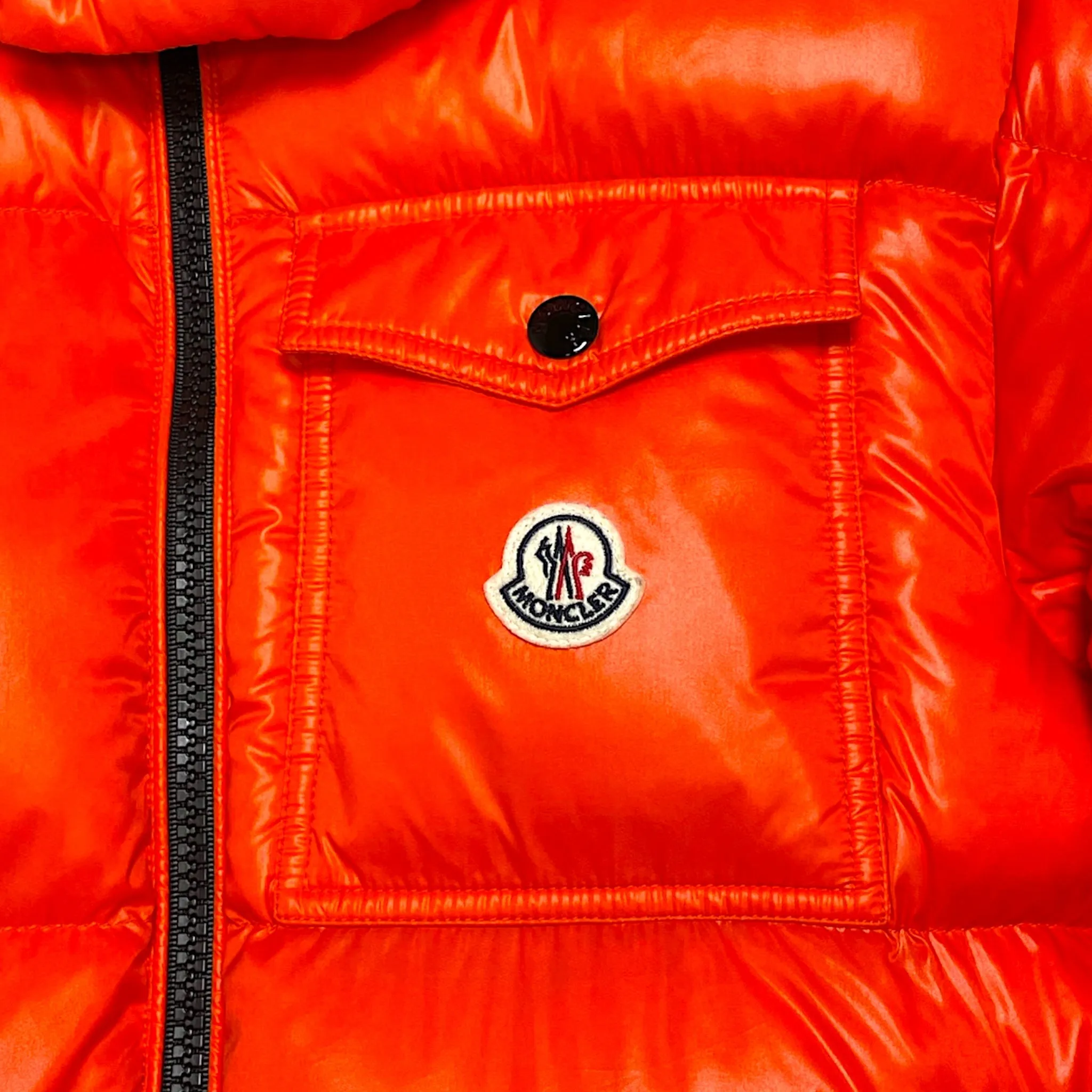 Moncler Montbeliard Short Down Jacket Orange