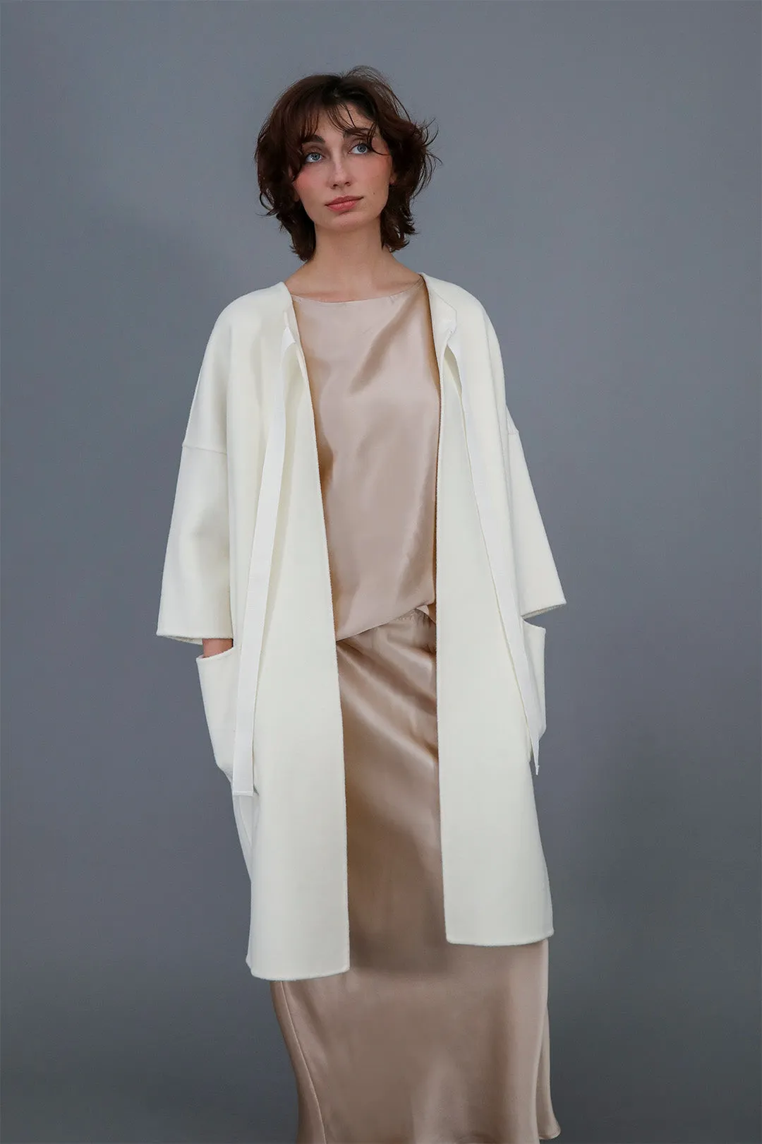 MONROE POCKET LONG COAT IN DOUBLE-FACE CASHMERE WOOL