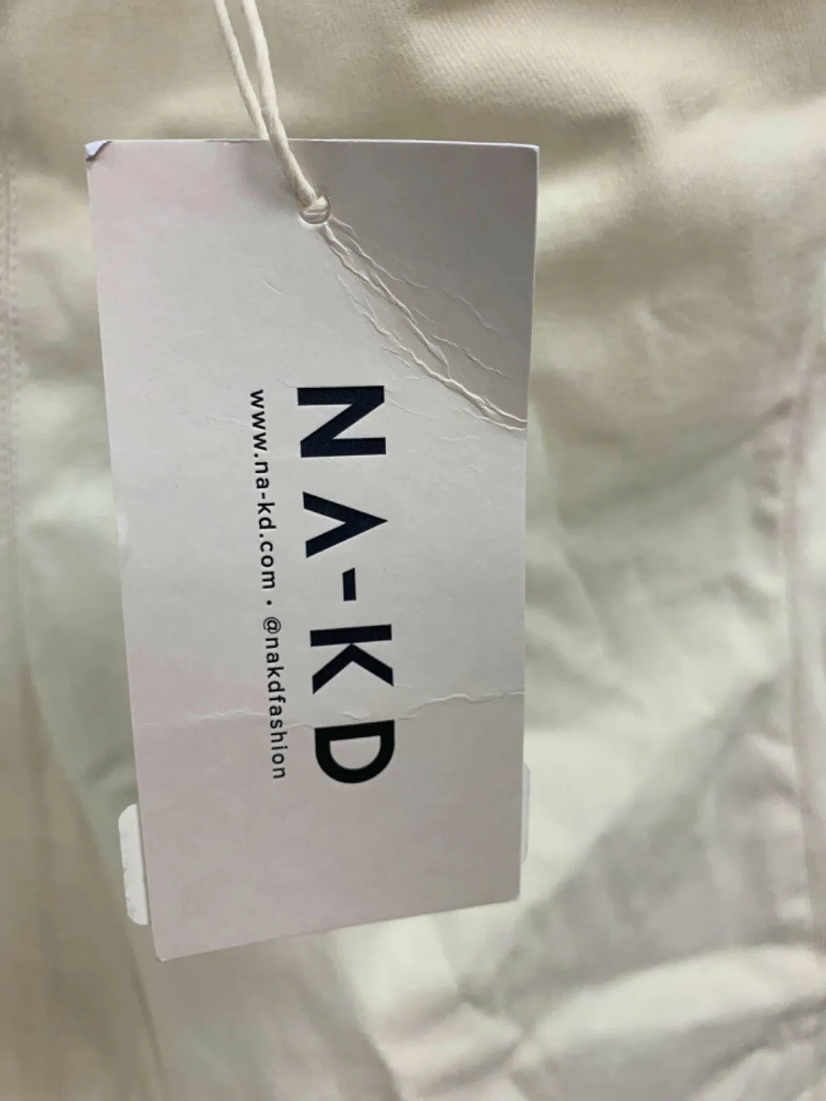 NA-KD Off White Double Breasted Bandeau Midi Dress EU 38 UK 10