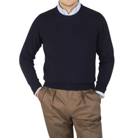 Navy Crew Neck Cashmere Sweater