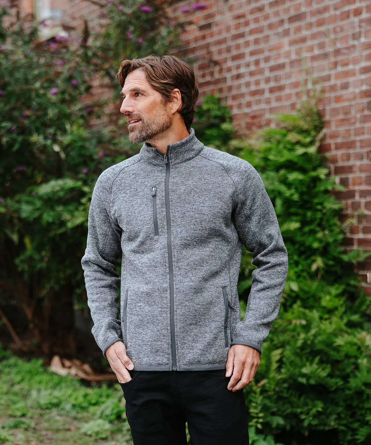 Navy Heather - Avalante full-zip fleece jacket